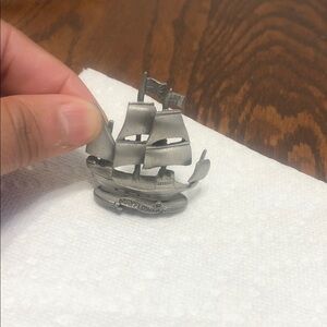 Silver Ship Figurine